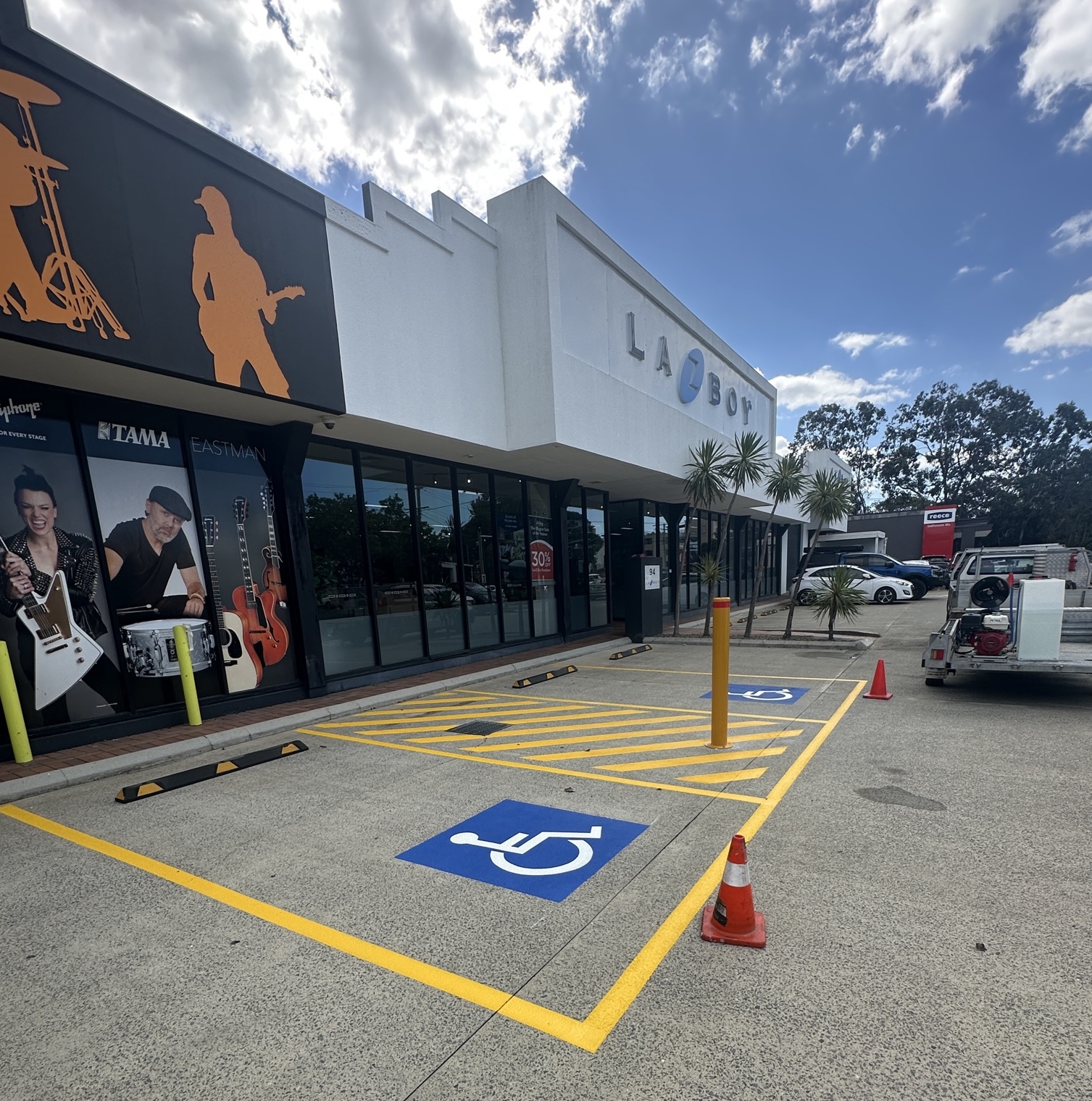 Car park line marking on the Gold Coast